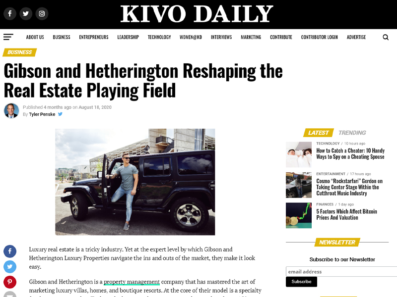 Kivo Daily Blog Feature Gibson and Hetherington Luxury Properties
