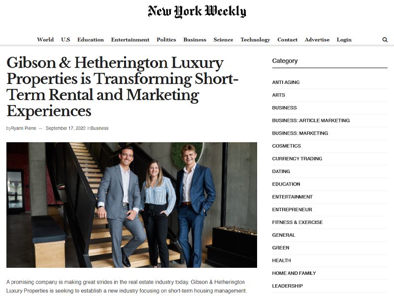 New York Weekly Feature GH Luxury Properties